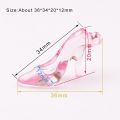 24pcs Plastic Mini Glass Slipper 3D High Heel Shoe Shape Party DIY Decorations Cake Decoratiing Tools DIY  Pink Clear Hot. 