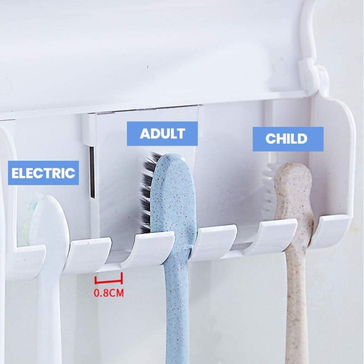 Plastic%20Set%20of%20Toothpaste%20Dispenser%20&%20Toothbrush%20Holder%20-%20White%20Automatic%20Tooth%20paste%20Dispenser%20and%20Tooth%20brush%20Holder%20Set%20%20Wall%20Mounted%20Toothpaste%20Dispenser%20with%205%20Toothbrush%20Holder%20Set%20%20Toothpaste%20Squeezing%20Machine%20%20Tooth%20brush%20Holder%20-%20Image%205