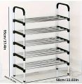 4 and 5 Tiers Shoe Rack Compact Space Saving Footwear Trainer Shoes Storage Organizer - Stainless Shoe Rack 4 and 5-Layers. 
