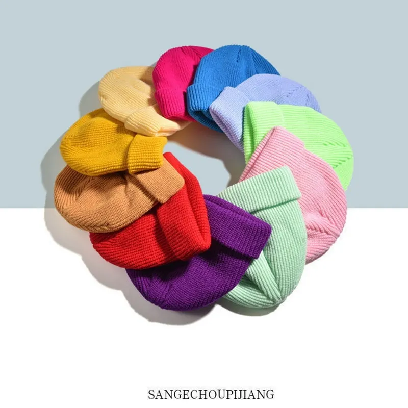 HOT】 Autumn Winter Fashion Knitted Beanies For Women Girls