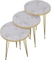 1 Pcs / Set of 3 Round Coffee Table HIGH Gloss Nesting End Tables - Round Wood Stacking Coffee Side Accent Tables with Metal Legs for Living Room, Home Office, Nightstands for Bedroom, Sturdy Easy Assembly - 3 Piece Nesting Table set for  living Room. 