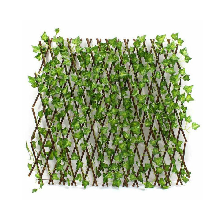 Extension Type Garden Buildings Fence Artificial Green Leaf Branch Bucolic Mula Net Wooden Wall Decor - Small