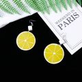 ARELENE Summer Resin Lemon Orange Slice Drop Earrings Women Acrylic Fruit Jewelry. 