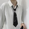 SMGSLIB Mother Gothic Tie For Women Chain Punk Necktie Rhinestone Black Punk Uniform Pre-Tied Bow Ties Women's Neck Tie Goth Ties Old Money. 