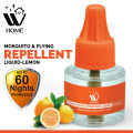 W Home Mosquito Repellent Liquid (Lemon) - 45ml | Mosquito Refill Liquid. 