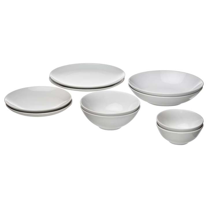 Ikea Dinner Set White Color Set of 10 Pcs