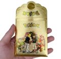 55 Pcs Pokémon Gold Foil Cards Set – English TCG Anime Cartoon Pokémon Cards, Rare Collector’s Edition Box, Golden Edition Gift Pack for Kids & Fans. 