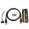USB 3.0 PCI-E Express 1x to 16x Extender Riser Card Adapter 4PIN Power Cable. 