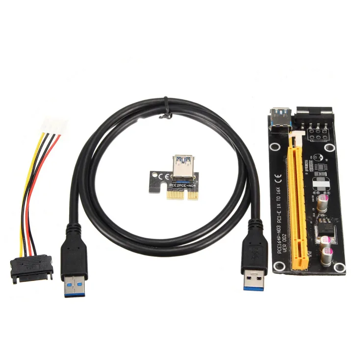 USB%203.0%20PCI-E%20Express%201x%20to%2016x%20Extender%20Riser%20Card%20Adapter%204PIN%20Power%20Cable%20-%20Image%204