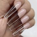 100 pcs Transparent/White Ballerina Fake Nails Coffin/Square/Almond Artificial Nails Medium Size Acrylic Nails for Nail Art Decal Full Cover Nail Tips 10 Size Transparent Fake Nails. 