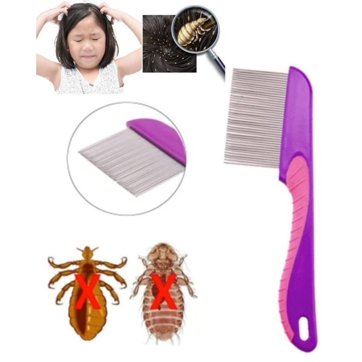 Large  Metal Fine Nit Hair Comb With Handle Removed Head Lice And Egg Effectively