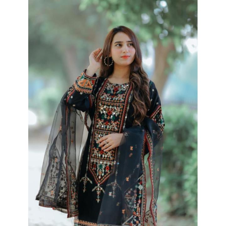 Long dress dupatta style best sale