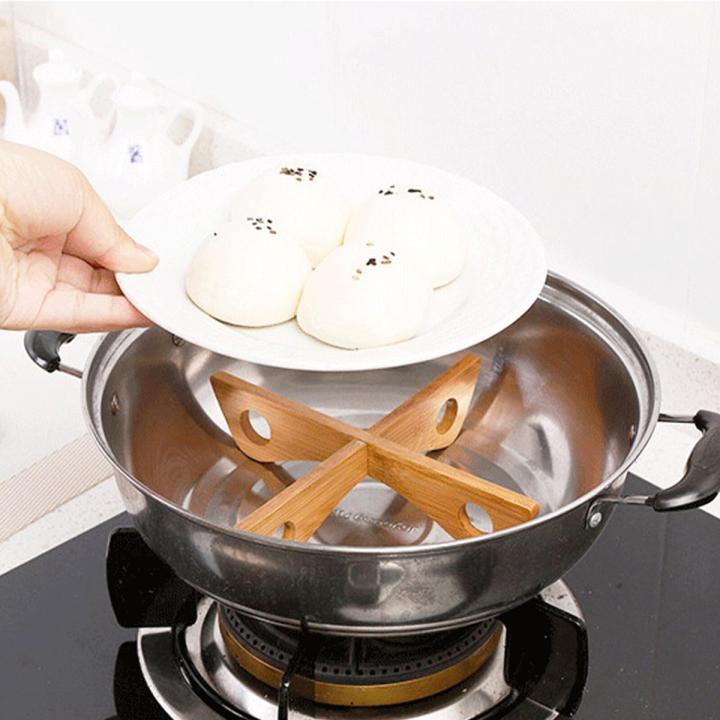 【FUN LIVE】 Bamboo Trivet Heat Resistant Table Mats Non-Slip Placemats Thickened Wood Trivets For Dishes, Pot, Bowl, Teapot, Hot Pot Holders