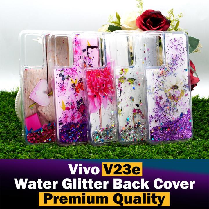 Vivo V23e Back Cover Water Glitter Shiny Soft Silicon V23e Case For Girls
