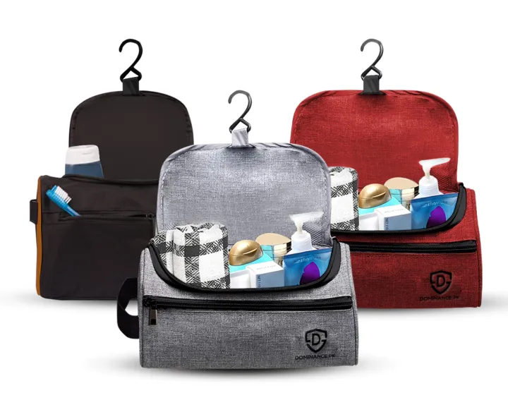 Dominance%20Toiletry%20Bag%20Travel%20Cosmetic%20Bag,%20Shaving%20Kit,%20Grooming%20Makeup%20Bag%20Pouch%20for%20Men%20&%20Women,%20Black,%20Grey%20Women%20travel%20Accessories%20with%20hanging%20option%20-%20Image%202