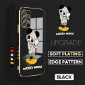 TA for Samsung Galaxy A72 / A72 5G Back Cover + Free Lanyard Handsome Mouse Luxury 6D Plating Case Side Pattern Soft Silicone Square Phone Cases. 