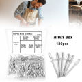 180 PCS Aluminum Blind Rivets Pop Rivets Assortment Kit 6 Sizes Fasteners Sets. 