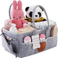 Baby Diaper Caddy Organizer - Portable Storage Basket - Essential Bag for Nursery, Changing Table and Car - Waterproof Liner Is Great for Storing Diapers, Bottles. 