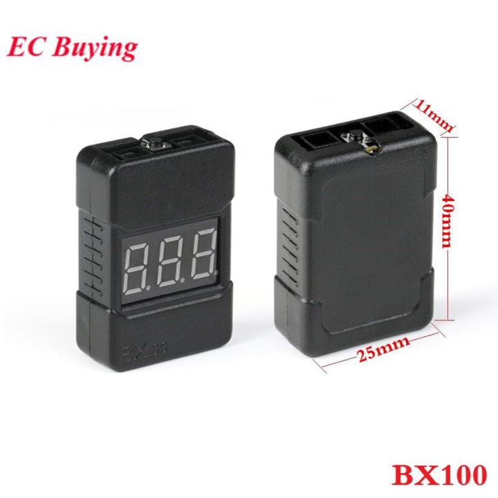 BX100 1-8S Lipo Battery Voltage Tester Low Voltage Buzzer Alarm BB Battery Voltage Checker with Dual Speakers Power LED Display
