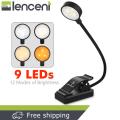 LENCENT 9 LED Book Light, 12 Modes Eye Protection Clip On Reading Light, Flexible Book Lamp with USB Rechargeable for Bookworm, Kid, Night Reading [Amber&White&Warm&Mixed]. 