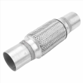 1 PCS Exhaust Flex Pipe Stainless Steel Double Braid Car Exhaust Flexible Joint Tube 2 X 6 Inch with Ends 10 Inch Long. 