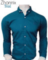 Teal Color Shamrey Fabric Shirt - Premium Quality, Comfortable & Versatile for Men, Women & Teens woth ever. 