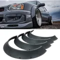 CAR 4 PIECES UNIVERSAL FENDER FLARES FLEXIBLE DURABLE/ FENDER DECORATE LIP BODYKIT. 
