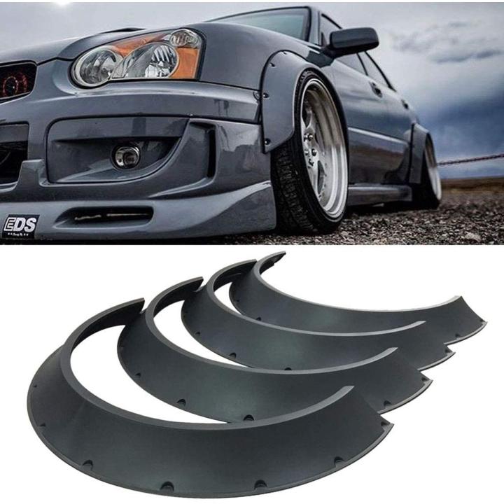 CAR 4 PIECES UNIVERSAL FENDER FLARES FLEXIBLE DURABLE/ FENDER DECORATE LIP BODYKIT
