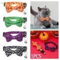 Halloween Cat Collar with Bow Tie and Bell Cats Charm Funny Comfortable for Boys and Girls Kittens. 