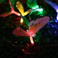 20 Led Solar Powered Butterfly Fiber Optic Fairy String Lights. 