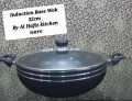Induction Base Wok 32CM with Glass Lid – Extra Large Nonstick Cooking Pan for Frying, Bhuna, Curry – Imported Quality. 