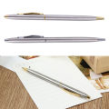 1pc Metal Ballpoint Pen Stationery Stainless Steel Rod Rotating Pen Ballpen. 