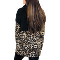 Tops for Women Beautiful and Fashionable High Collar and Long Sleeve Leopard Print Pattern Tops with. 