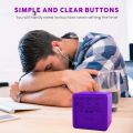Digital Alarm Clock with Snooze LED Night Light for Bedroom,Small Desk Bedside Travel Clocks Display Time Date,Purple. 