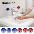 Waterproof Temperature Indicators 6pcs Hot Cold Sign Stickers for Child Safety Waterproof Acrylic Labels with Thermometer Pattern for Faucets Sinks Prevent Burns Reminder. 
