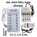 Cell Charger 2 , 4 and 6 Slots 2,4 & 6 Cell charger For AA and AAA Size DC5V2A NiCd-NiMH Battery Charger 2,4-&6 slot Intelligent Battery Charger With LED 2 ,4&6 Slots Independent Charging 2,4&6 Channels USB NiCd-NiMH Battery Smart Charger Safe Protections. 