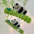Cute Panda Hold Bamboo Hair Claw Clip Creative Exquisite Animal Shark Clip For Women Girls Fashion Headwear Hair Accessories New. 