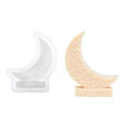 3D Moon Candle Mold Eid Mubarak Non-Stick Silicone Moon Gypsum Mould Resin Crescent Mold for Holiday Decor Event Cultural. 