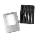 3pcs Borosilicate Glass One Hitter Pipe Bat+Metal Tip Storage Case+Brush Kit. 