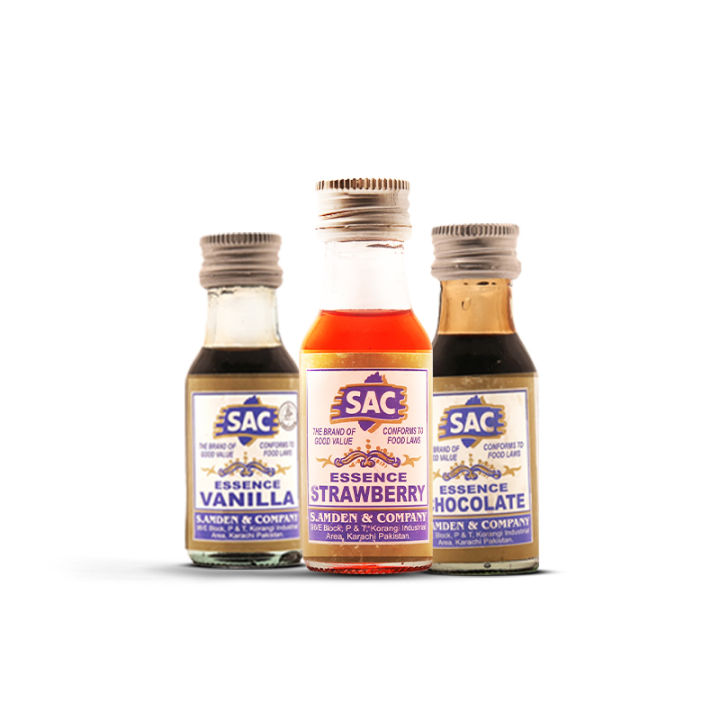 Vanilla, Strawberry & Chocolate Essence Flavor - 25ml (Pack of 3) - for cooking, baking and all edibles - 25ml each - SAC