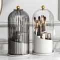 Birdcage 360 Degree Rotating Makeup Brush Holders, with lid clear makeup brush organizer holder caddy,Rotating Dustproof Make Up Brushes Container with Clear Acrylic Cover,for Lipsticks, Bathroom Vanity, Dresser. 