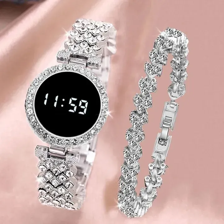 Diamond%20Digital%20Touch%20Screen%20LED%20Watch%20For%20Girls%20With%20Bracelet%20-%20Wrist%20Watches%20in%20Round%20and%20Square%20Dial%20For%20Women's%20With%20Diamond%20Stainless%20Steel%20Chain%20-%20Ladies%20Silver%20Jewellery%20Watches%20-%20Image%206