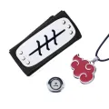 Anime Naruto Akatsuki Rings Necklace Headband Itachi Obito Ninja Halloween Cosplay Accessory Gifts. 