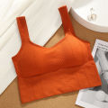 ECMLN Sport Crop Top for Women Wireless Push Up Striped Bra Beauty Back Sling Vest Padded Bralette. 