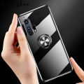 Protect Cover For Motorola Moto Edge Plus Soft Case Clear Transparent Shockproof Car Magnetic Holder Ring Phone Cases Motorola Moto Edge+  Back Cover. 