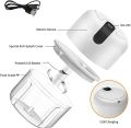 Mini Electric Food Chopper USB Rechargeable – Portable Hand Mixer Grinder for Onion, Garlic, Ginger, Meat & Vegetables – Wireless Powerful Blender 300ML. 