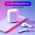 Original i12 TWS Wireless Bluetooth 5.0 Earphone Sports Sweatproof Headphone Touch Portable Earbuds. 
