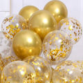 Pack Of 10 Confetti Balloons & Metallic Balloons 14 Inch Confetti & Metallic Party Balloons For Birthday, Wedding, Bridal Shower, Baby Shower And Graduation Party Decorations. 