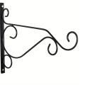 A metal stand for hanging flower pots on your garden wall. It's like a shelf with hooks for your pots.. 