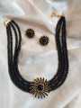 Elegant Look Black Pearls Necklace Set Stud With Earrings For Girls & Woman. 